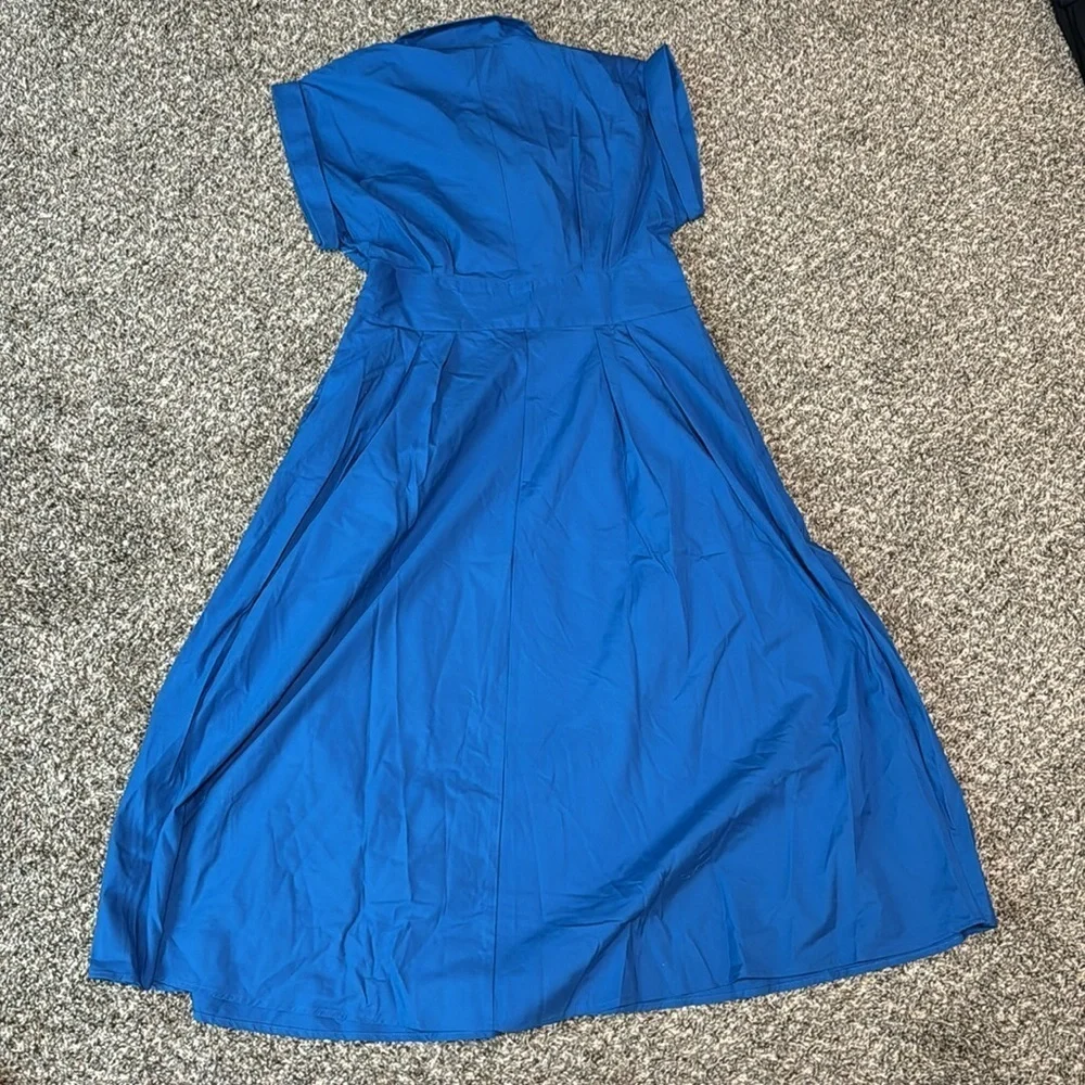 NWT! Banana Republic Paris Blues Collar-Neck Poplin Midi Dress - Size 2 🧞‍♀️